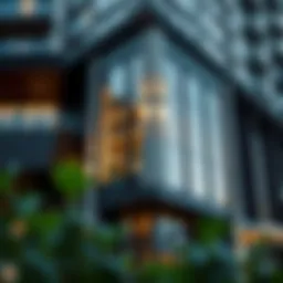 Architectural facade of Oxford Tower showcasing modern design elements