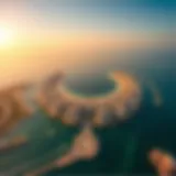 Aerial view of Palm Jumeirah showcasing its unique shape and luxurious villas