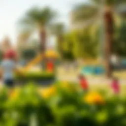 A vibrant park filled with families enjoying outdoor activities