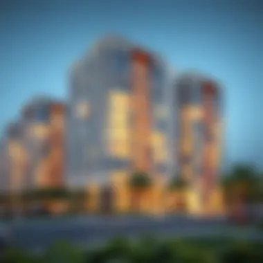 Modern apartment building in Rashidiya