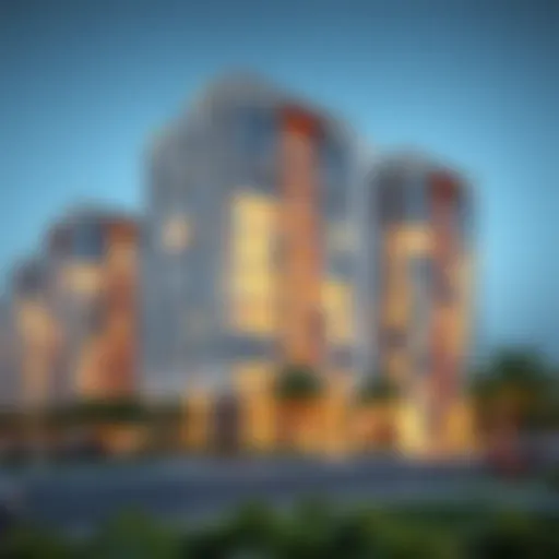 Modern apartment building in Rashidiya