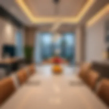 Dining area with modern decor in a villa