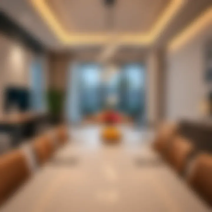 Dining area with modern decor in a villa