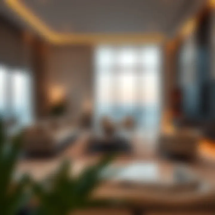 Spacious living room interior of a rental villa