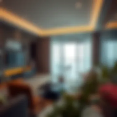 Luxurious apartment interiors highlighting modern design and amenities