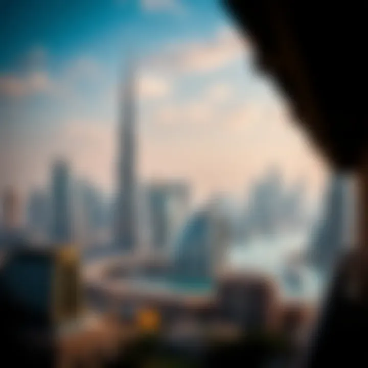 Vibrant Cityscape of Dubai Vibrant cityscape of Dubai with iconic landmarks