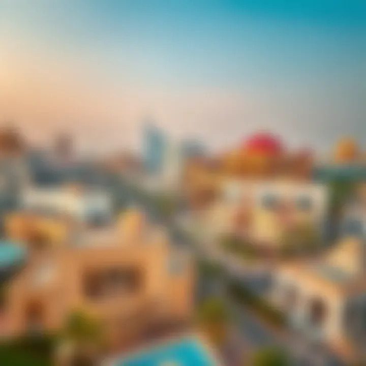 Aerial view of Sharjah Mamzar showcasing its blend of modern architecture and cultural landmarks