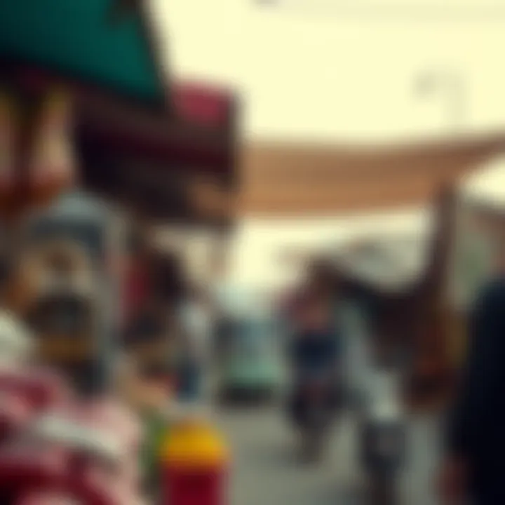 Vibrant local market in Sharjah Mamzar with traditional crafts and modern shops