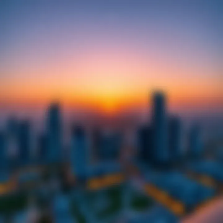 Panoramic view of Skyline 12 Majan at sunset