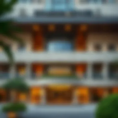 Architectural details of Sondos Tower's facade