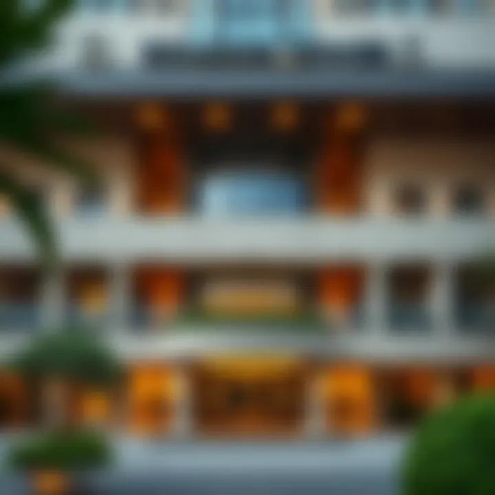 Architectural details of Sondos Tower's facade