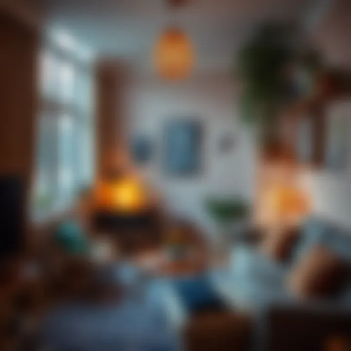 Cozy studio space with artistic decor