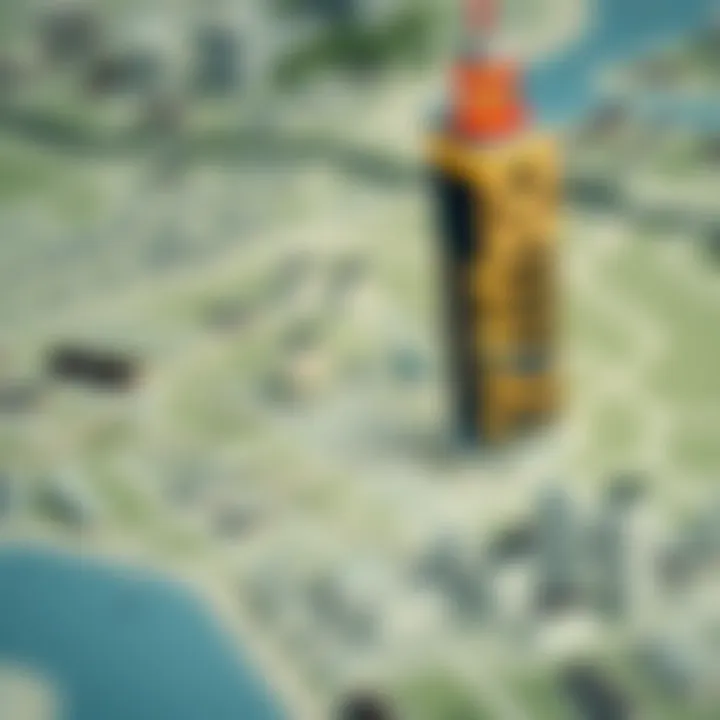 Map highlighting key neighborhoods within International City