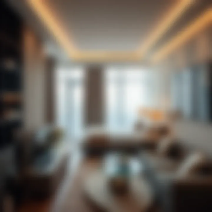 Interior design of a stylish studio apartment in Dubai