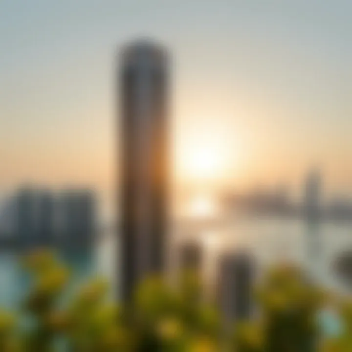 Sunrise Bay Tower 1 against the backdrop of Dubai's skyline