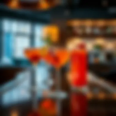 Signature cocktails beautifully presented at a bar