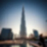 The majestic Burj Khalifa soaring into the sky