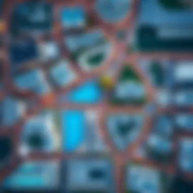 Aerial view of prime neighborhoods in Dubai