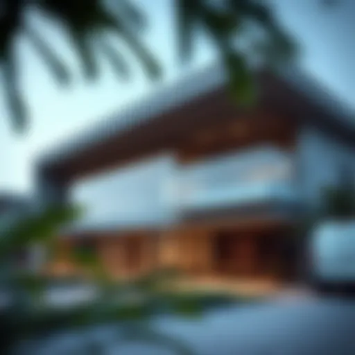 Modern Architecture of Damac Hills Sales Office Damac Hills sales office exterior showcasing modern architecture