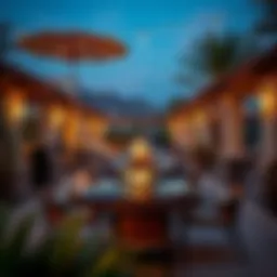 Elegant outdoor dining setup in Dubai Hills