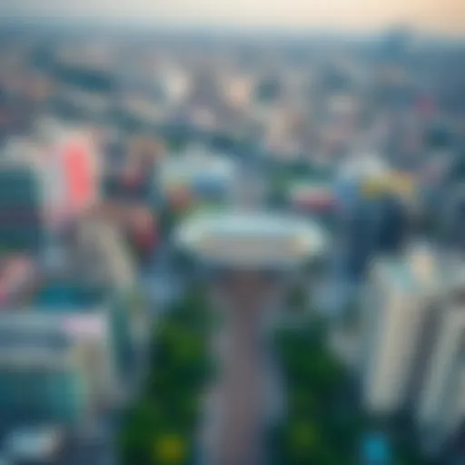 Bird's eye view of Dip Metro Station and surrounding urban landscape