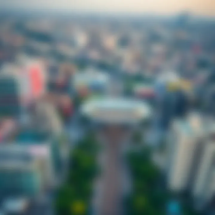 Aerial Perspective of Dip Metro Station Bird's eye view of Dip Metro Station and surrounding urban landscape