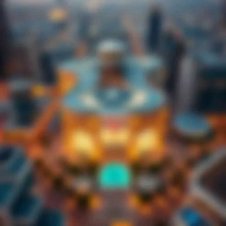 Dubai City Festival Mall in the Urban Landscape Aerial view of Dubai City Festival Mall surrounded by city skyline