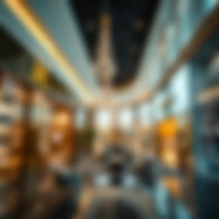 Interior design of a luxury retail space within a Dubai shopping center
