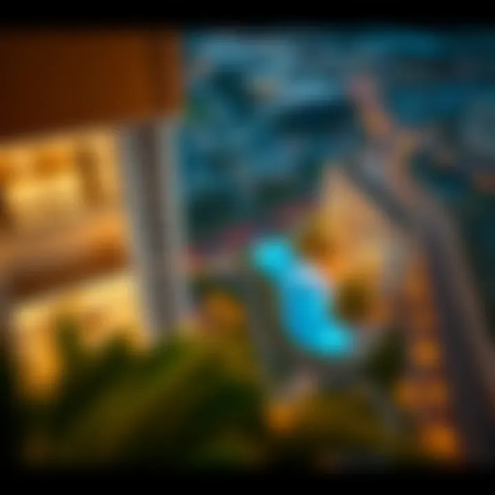 Aerial view of the Gardenia Residence location in Dubai