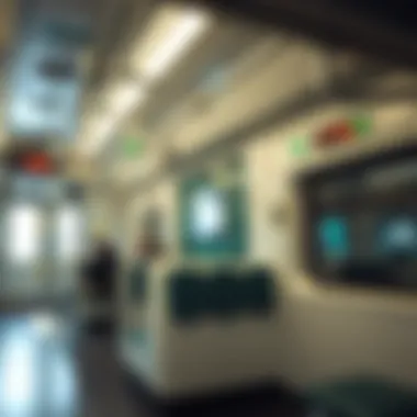 Interior view of a Green Metro Line train