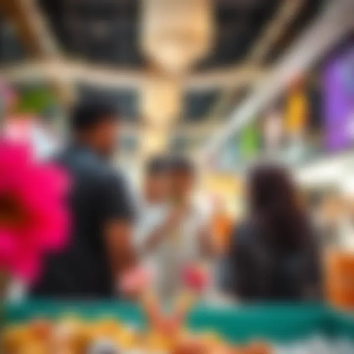 Family Engagement at Festival Events Engaged families enjoying activities at a festival inside a shopping mall