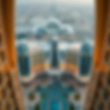 Aerial view of ISCC Khalifa showcasing its unique architectural design