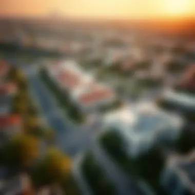 Aerial view of Dubai neighborhoods featuring upscale properties