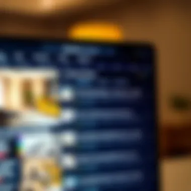 Rental Listings for One-Bedroom Apartments A close-up view of rental listings on a digital screen highlighting various options