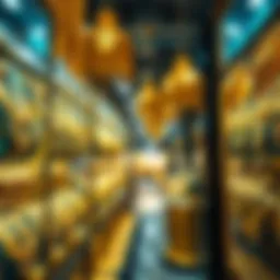 Glistening gold jewelry displays in the Old Gold Souk