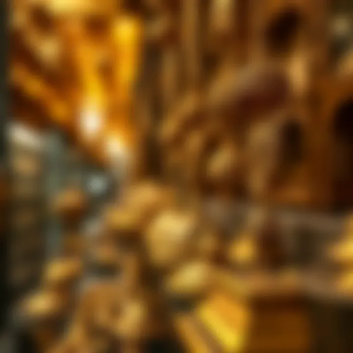 Intricate designs of traditional gold artifacts in the market
