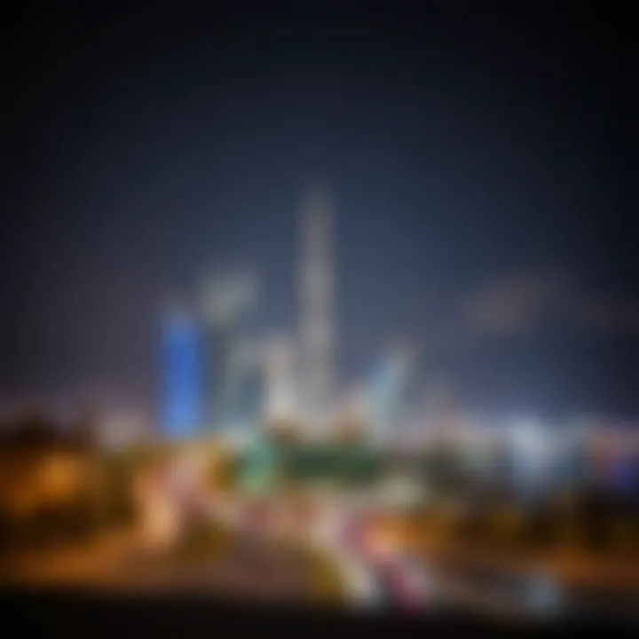 Night skyline of Dubai highlighting the prominence of One Zabeel