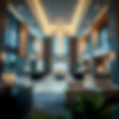 Luxurious lobby of Sheraton Hotel