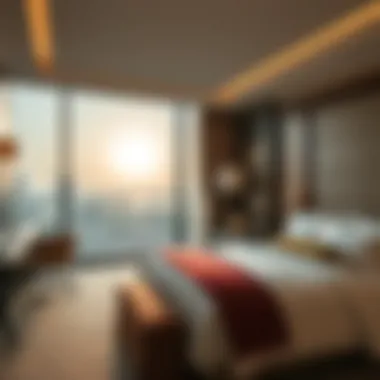 Modern guest room with stunning views