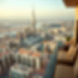 Aerial view of Dubai skyline showcasing luxury apartments