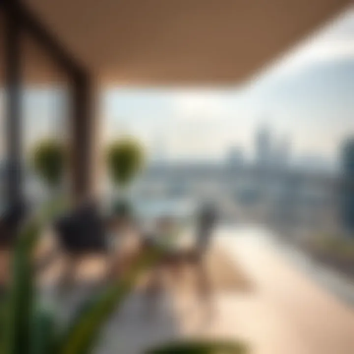 Scenic Balcony View Scenic view from a two-bedroom apartment balcony in Dubai