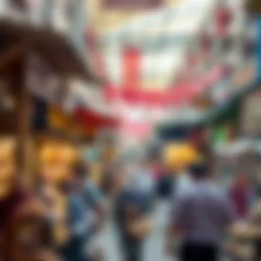 A bustling marketplace highlighting diverse business activities