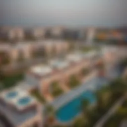 Aerial view of Villanova showcasing its modern residential architecture