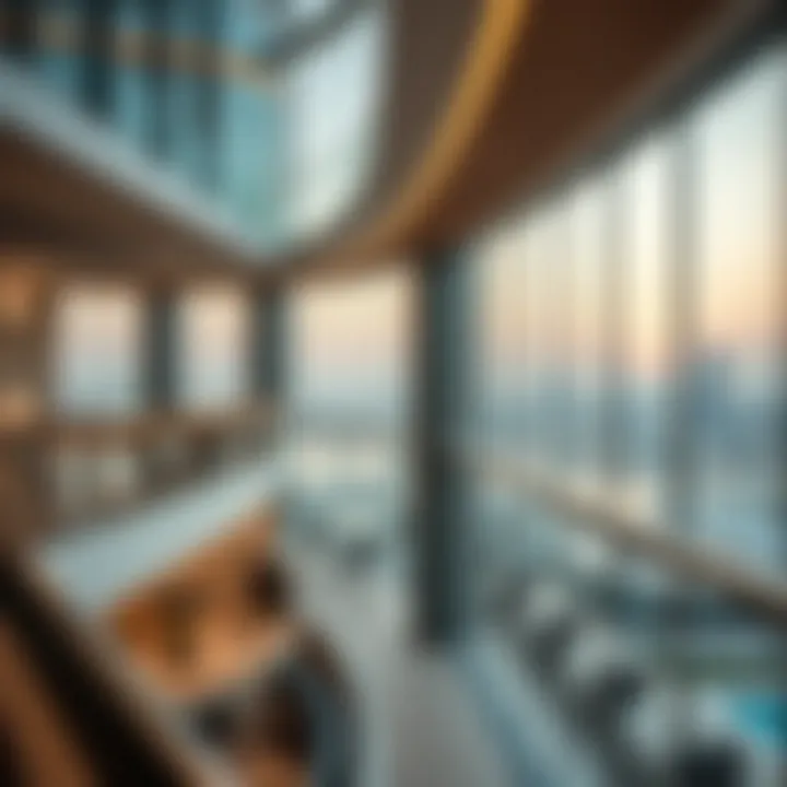 Architectural details of Vista Tower showcasing modern design