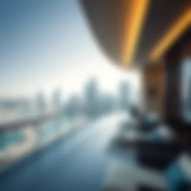 Skyline View from the Terrace Panoramic skyline view from Wyndham Dubai Marina terrace