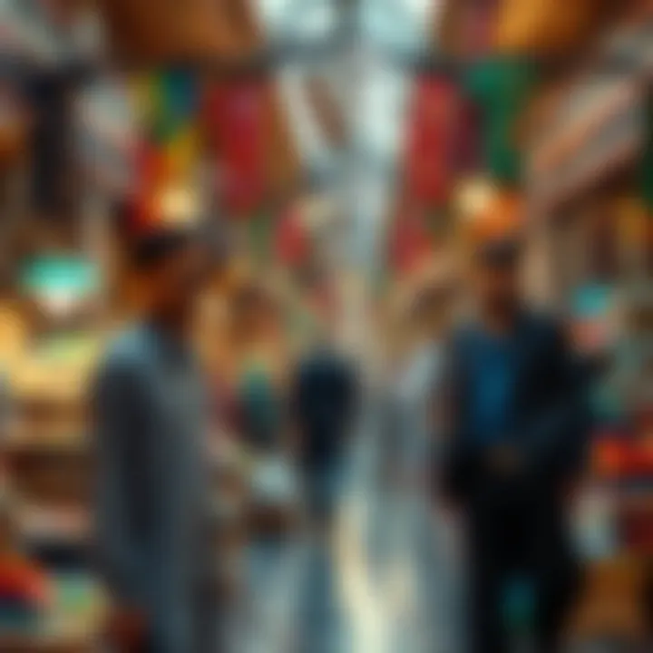 Vibrant marketplace at Meena Bazaar showcasing cultural diversity