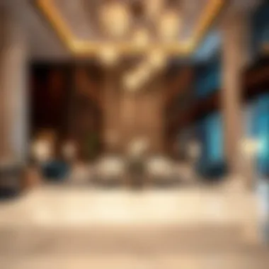 Elegant interior lobby of Hilton Dubai The Creek with upscale furnishings