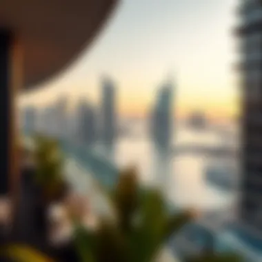 Scenic view of the surrounding waterfront and cityscape from Hilton Dubai The Creek