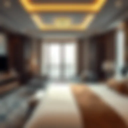 Luxury hotel room in Dubai showcasing modern design
