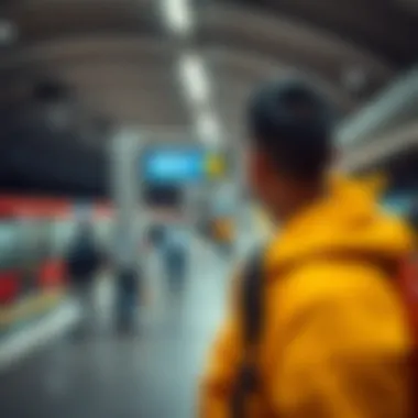 Commuters utilizing the Ibn Battuta Metro Station during peak hours